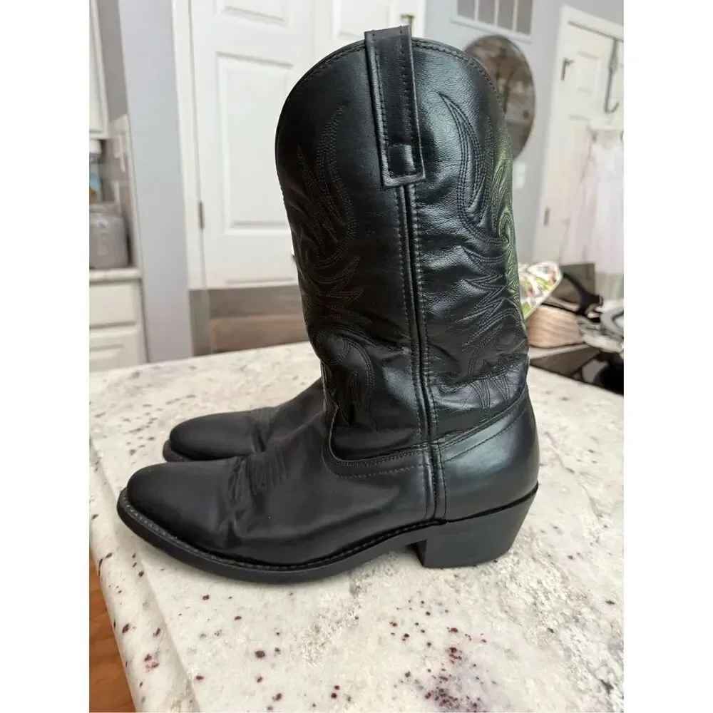 Larado Black 12” Paris Western Leather Cowboy Boots sz 11